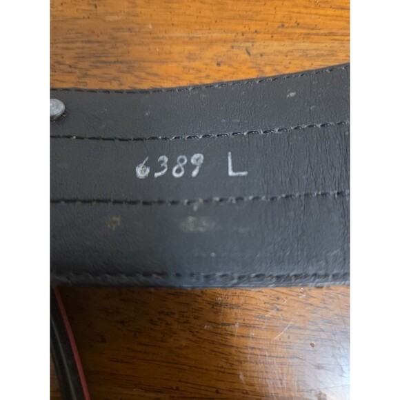 Leatherock Belt by Nina Arjani Brown Leather Cow Skull Leopard Print Size L Vntg - Picture 4 of 5